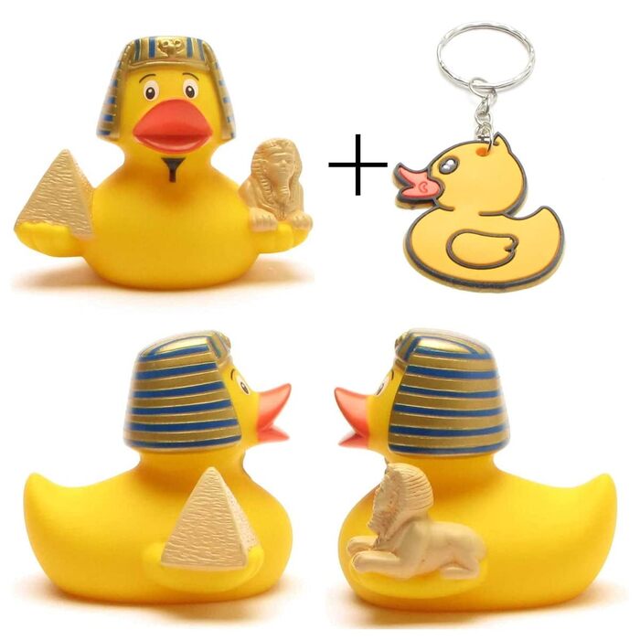 Єгипет I Squeaking Duck - L 7,5 см I Включає брелок у вигляді гумової качечки I Подарунок для любителів Єгипту I Подарунок для ман