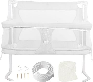 Дитяча колиска 3-в-1, нічна колиска, нічне ліжко, дихаюча сітка, міцний алюміній, легко складається, портативна, стабільна та безпечна, нічне ліжко для новонароджених (сіра) сірого кольору