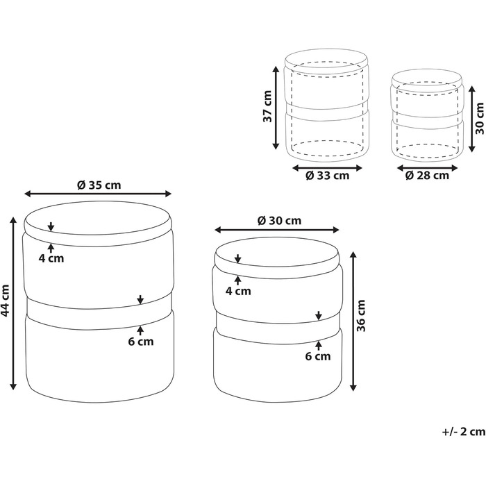Пуф Beliani з місцем для зберігання, круглий, оксамитовий, синій, металевий, комплект з 2 шт., гламурний вигляд, табурети Doris