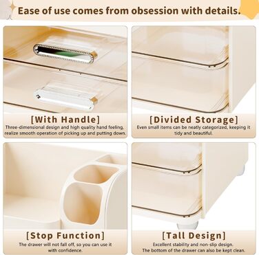 Органайзер для косметики з шухлядами, органайзер для пензлів, пластикова коробка для зберігання косметики, органайзер для засобів догляду за шкірою, багатофункціональний органайзер, коробка для зберігання косметики для туалетного столика.