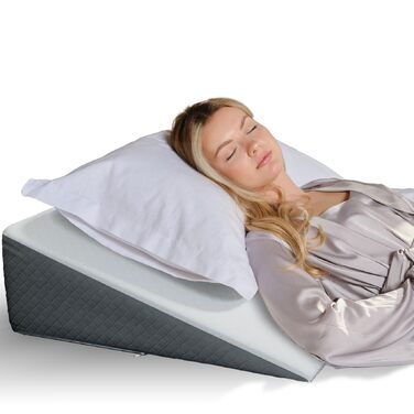 Подушка-клин з верхом з піни з ефектом пам&39яті Стильний жакардовий чохол Клиноподібна подушка для сну та подушка від кислотного рефлюксу, печії та ГЕРХ - Подушка від хропіння Стандартна ширина 7,5&39 Висота