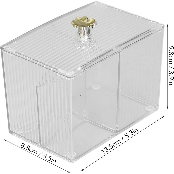 Тримач для ватних паличок, 2 пластикові відділення, баночки Qtip, органайзер для косметичної косметики, прозорий міцний пластик, безпечний, широко використовуваний органайзер для ватних кульок для офісу, сім'ї, 2 шт.