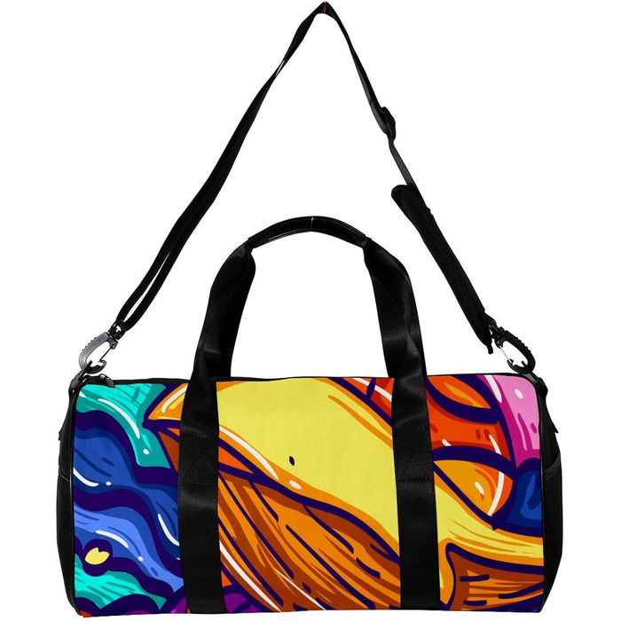 Спортивна сумка, маленька дорожня сумка, сумка для йоги, барвисте мистецтво, абстрактні кити, сумка для фітнесу на відкритому повітрі, ручна поклажа