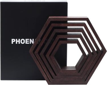 Шестигранні плаваючі полиці, настінні дерев&39яні стільникові настінні полиці для зберігання у фермерському стилі з 5 шт. , для ванної кімнати, кухні, спальні, вітальні, офісу, оздоблення з коряги (горіх) шестигранний волоський горіх