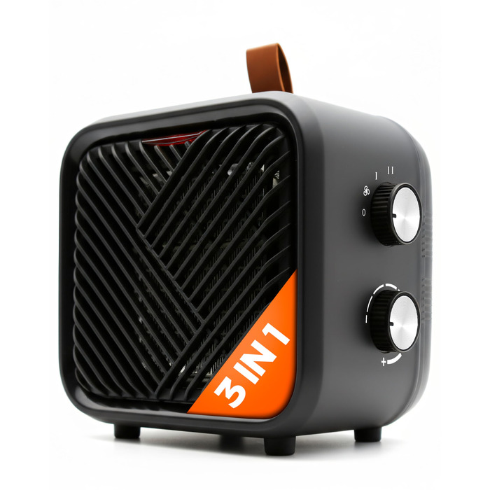 Керамічний електричний вентилятор-обігрівач 3-в-1 маленький та тихий електричний обігрівач з термостатом (1000/1500 Вт вентилятор 4 Вт), енергозберігаючий електричний обігрівач/дуводув для використання в приміщенні