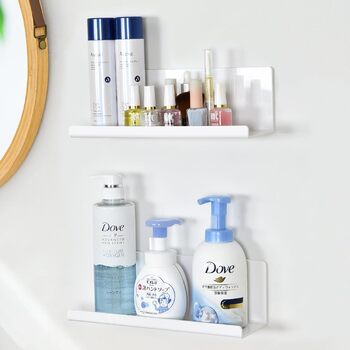 Полиця настінна Toski без свердління, полиця настінна акрилова 2 шт. и, плаваюча полиця біла 30см, кухонна полиця підвісна для при