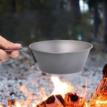 Титанова кружка 300 мл/450 мл, легкі титанові миски для кемпінгу, складна ручка, дорожня кружка, для активного відпочинку, приготування їжі, походів, пікніка, барбекю, компактне спорядження для мандрівників 300 мл