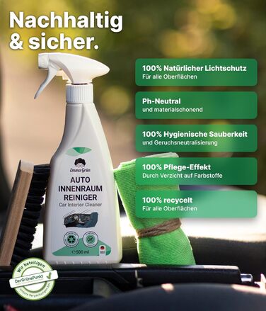 Набір засобів для чищення салону автомобіля 500 мл щітка та тканина з мікрофібри - Засіб для чищення салону автомобіля Cockpit Car