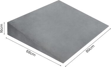 Преміальна клиноподібна подушка для ліжка та дивана 2-зонна система комфорту Подушка для рефлюксу та підняття сну Ергономічний клиноподібний матрац Подушка для читання, подушка для підтримки спини та подушка для ніг (сіра 80 см)