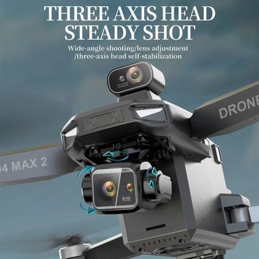 Дрон X-Verse KF104 MAX2 із камерами 4K HD EIS, пульт дистанційного керування з екраном, дистанційне керування 6 км, 3-осьовий підв