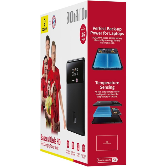 Зовнішній акумулятор QC 4.0 швидкий зарядний пристрій, Blade HD для ноутбуків, MacBook, iPad, iPhone 15, Switch, Steam Deck, Samsu