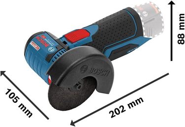 Акумуляторна кутова шліфувальна машина Bosch Professional 12V System GWS 12V-76 (у комплекті 1 твердосплавний відрізний круг, 1 тв