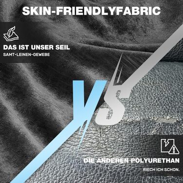 Ігрове крісло SUKIDA, ергономічне робоче крісло з підставкою для ніг, підголівником та поперековою подушкою, робоче крісло з високоякісною тканинною поверхнею - чорне