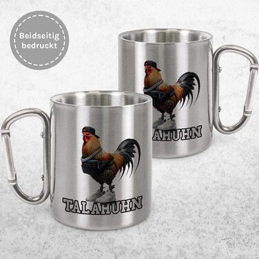 Чашка для пиття з нержавіючої сталі з карабіном Ідея подарунка 330 мл Чашка Кемпінг Клуби, Карнавал, Чашка Марді Гра, Марді Гра Срібна