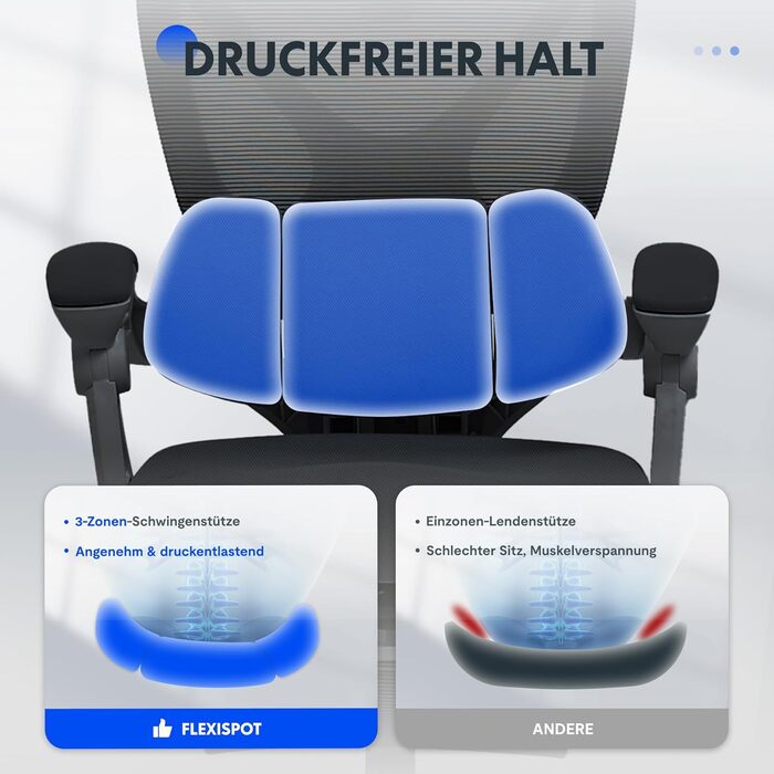 Ергономічне офісне крісло FLEXISPOT, Х-подібне робоче крісло з кутом нахилу 135, з&39єднані підлокітники з зонально регульованою поперековою опорою, поворотне крісло з підставкою для ніг, 3D-підголівник, чорний OC4