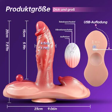 Вібратор-фалоімітатор, секс-іграшка для жінок та чоловіків, вібратор-сидячий штовхач для жінок, 10 нагрівальних штовхань та 7 вібрацій для стимуляції точки G, вагіни та анального сексу, фалоімітатори з дистанційним керуванням