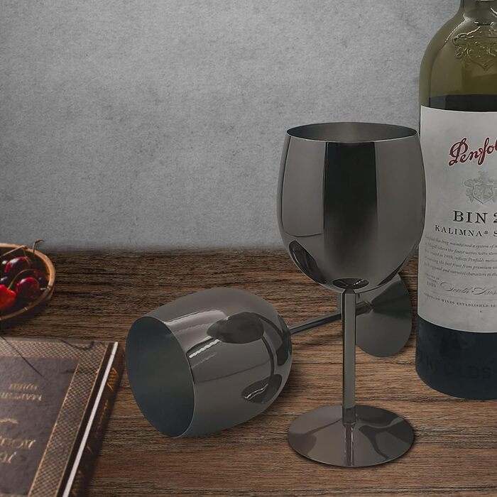 Келих для вина LELELINKY 350 мл Келихи для червоного вина з нержавіючої сталі, небиткі келихи для вина, келихи для шампанського та