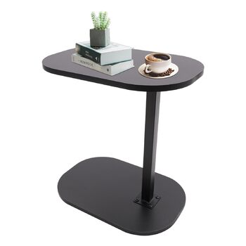 С-подібний журнальний столик, регульована висота 4580 см, поворотна та нахильна стільниця, столик для дивана, тумбочка біля ліжка, столик для колін з колесами, сучасний маленький журнальний столик, компактний та стійкий (чорний)