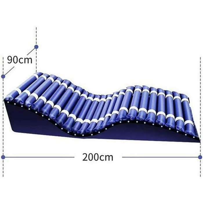 Протипролежневий надувний матрац з тихим змінним насосом і замінною накладкою для отворів