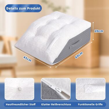 Подушка для підняття ніг HAVARGO з піни з ефектом пам&39яті, подушка для ніг для полегшення, позиціонуюча подушка зі знімним чохлом, двошарова подушка для ніг для сну