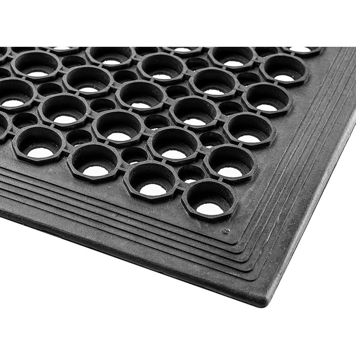 Килимок для вулиці KADAX проти ковзання, чорний гумовий килимок, брудозатримуючий килимок для вхідних зон, гумовий килимок для дверей (60x90 см) 90Д x 60Ш x 1,4Г см