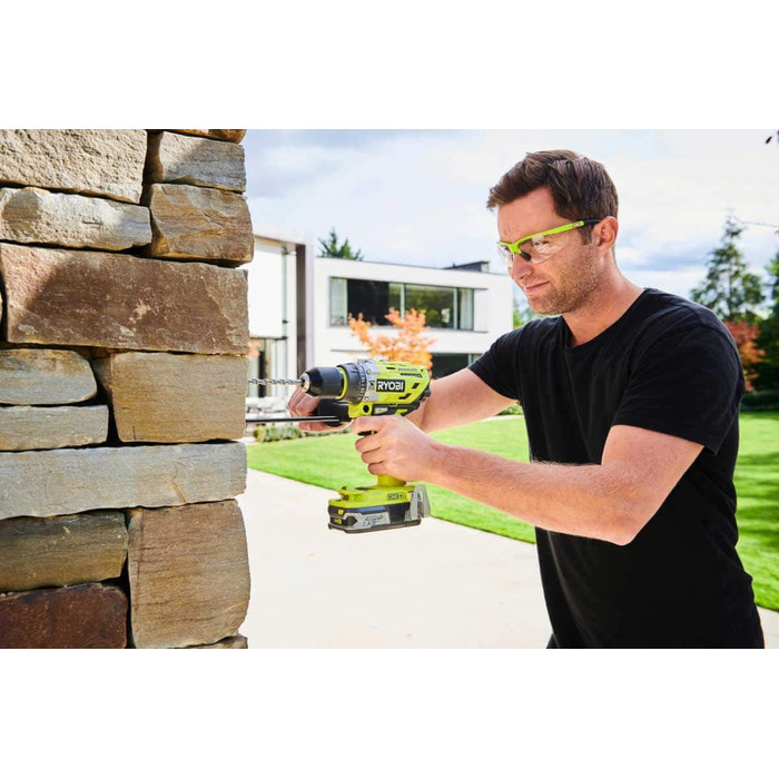 Акумуляторний ударний дриль-шуруповерт Ryobi (18 В, функція ударного свердління, без акумулятора, швидкозатискний патрон, світлоді