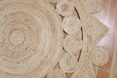 М круглий килим килим кілім, бежевий, плетений джутовий килим, для приміщень і вулиці, плоске плетіння, для спальні, тумбочки, кру