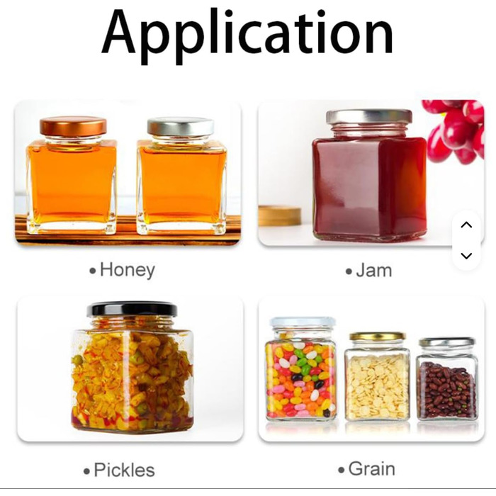 Банки для зберігання з кришками об&39ємом 280 мл, квадратні банки, банки для консервування, банки для варення, банки для меду, скляні контейнери, 24
