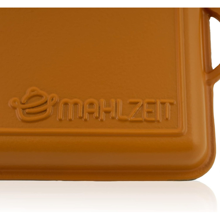 Чавунна емальована жаровня Mahlzeit 10,5 л Сонячний апельсин жаровня 2 в 1 зі сковородою жаровня з кришкою, безпечна для духовки,