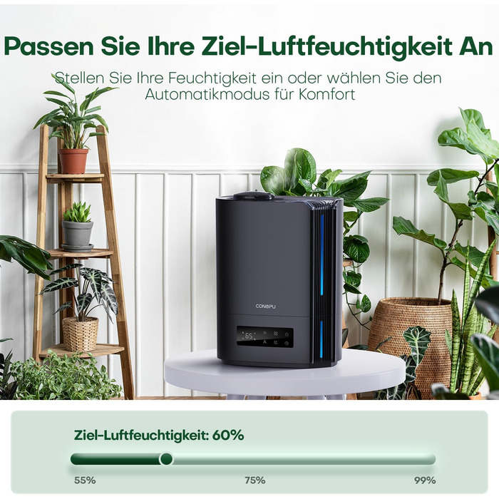 Зволожувач повітря CONOPU, зволожувач повітря для спальні 6 л для великих кімнат, 60-годинний ароматичний дифузор для кімнатних ро
