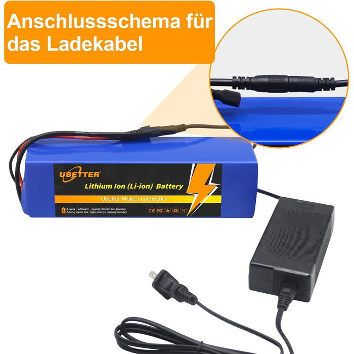 Акумулятор для електровелосипеда та електросамоката 36V/48V, акумулятор для електричного велосипеда 8AH/10AH/14AH/20AH з комплектом зарядного пристрою 2A для електричного велосипеда/самоката/мотора потужністю 0-1400 Вт 36V 10AH із зарядним пристроєм