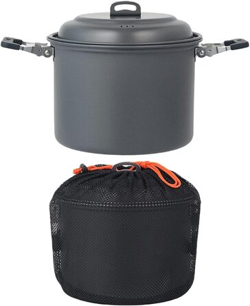 Каструлі для супу з кришками для кемпінгу, пікніків та полювання, твердий алюміній, універсальні для кемпінгу на 4-7 осіб