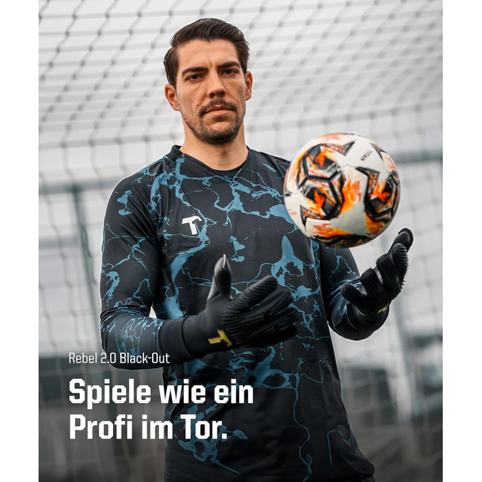 Професійні воротарські рукавички T1TAN чоловічі, Rebel, розміри 6-11, багато кольорів, воротарські рукавички для дорослих, воротарські рукавички для дітей, футбольні воротарські рукавички для дітей, дорослих та дітей 10 Rebel 2.0 Black-Out