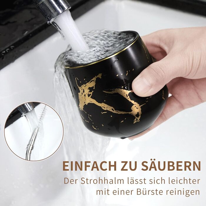 Кружка TELANKS Modern Mate 200 мл, керамічна кружка Yerba Mate, мармурова чашка для чаю Yerba Mate, чайний набір Yerba Mate Mate B