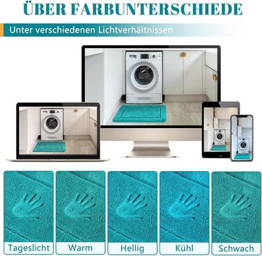 Килимок для ванної, комплект із 2 предметів, м&39який килимок для ванної з мікрофібри, нековзний та водопоглинаючий, килимок для ванної 53x86 см та килимок для туалету 50x50 см, бірюзовий, однотонний (Getaway Solids) 50 x 50 53 x 86 см