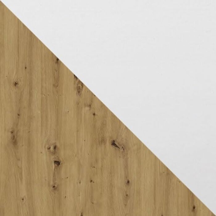 Обідній стіл Mirjan24 Awrolt II, прямокутний розсувний кухонний стіл, Д 140-180 x В 78 x Ш 80 см, Кухонний стіл, обідній стіл, практичний розсувний стіл (дуб ремісника/білий) Дуб ремісника / білий