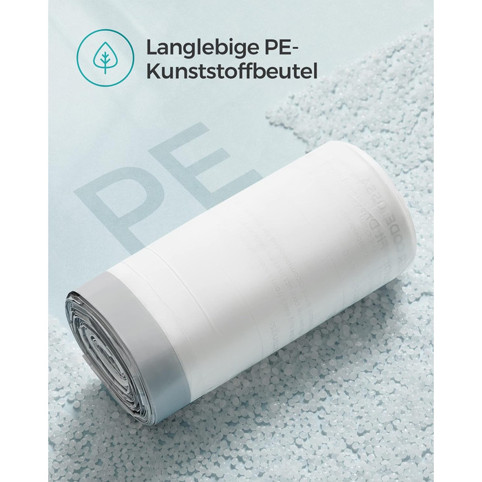 Сміттєві пакети SONGMICS зі шнурком, пакети для 25-літрових баків, пакети для кухонних баків, код 025A01, 3 рулони, всього 120 шт. , білі KRB025A03