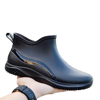Чоловіче гумове взуття, чоловічі гумові чоботи, короткі гумові чоботи, гумове взуття для активного відпочинку, чорне, розмір 41 EU