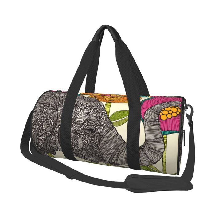 Дорожня сумка-циліндр з квітковим слоном, спортивна сумка для чоловіків та жінок, сумка-мішок, спортивна сумка