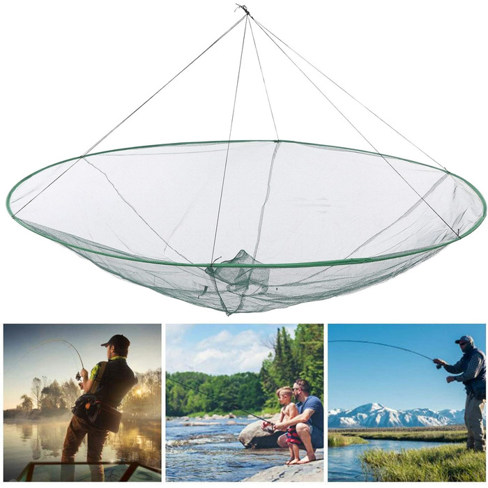 Рибальська сітка Bnineteenteam, складна рибальська сітка, 150 см, високоміцна нейлонова тканина, плаваюча клітка для креветок, інструмент для риболовлі, рибальська сітка, рибальське приладдя