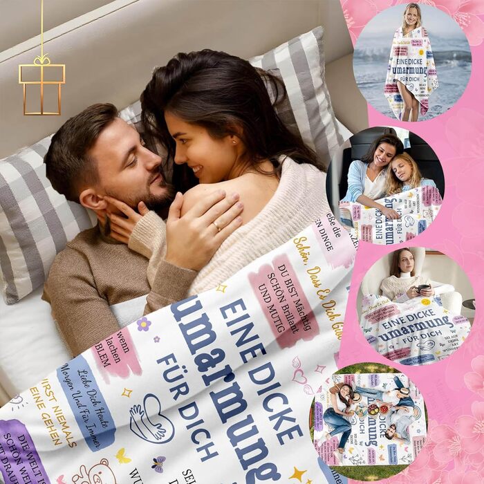 Подарунки для найкращої подруги/друзі, плед 150 x 200 см - Персоналізований плед для обіймів, подарунки на день народження для дівчини/дівчини, подарунок для дружби для жінки/сестри/колеги на Різдво 150x200 см