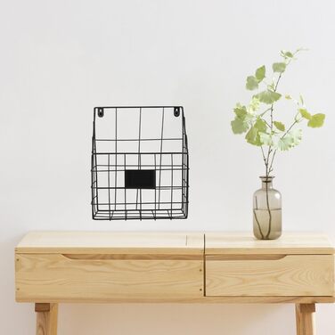 Настінний кошик Toyvian з металу та заліза, кований настільний органайзер для настінного кріплення, кошик для зберігання журналів та книг, настінна полиця для кухні, офісу, ванної кімнати