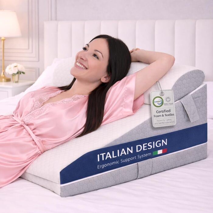 Подушка-клин Ritalia, 3 висоти, 60x60x30 см Подушка для спини для ліжка та для ніг Ергономічна подушка для сидіння з опорою для спини, ідеально підходить як подушка-клин для сну та покращення матраца, 60x60x30 сірого кольору