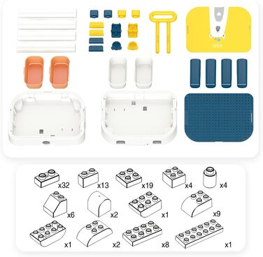 Дитячий набір столів RedCrab, стіл з будівельних блоків із місцем для зберігання, дитячий ігровий стіл, сумісний з іграшками-конструкторами, багатофункціональний робочий стіл - трансформується у валізу з колесами