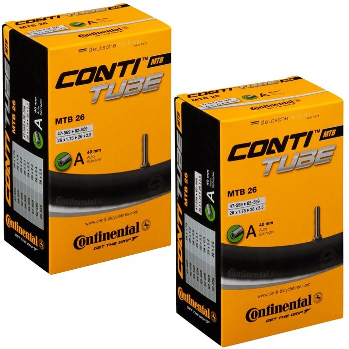 Камера велосипедна Continental MTB, унісекс, 26 дюймів, 66 см, чорна, 47-559 - 62-559