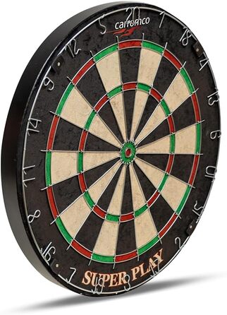 Мішень для дартсу Carromco Superplay, сталевий дартс, сизалевий дартс з 3 сталевими та 3 м&39якими дартс, міцне металеве кільце з номером, стріли для дартсу, набір дартс, гра в дартс, турнірний розмір
