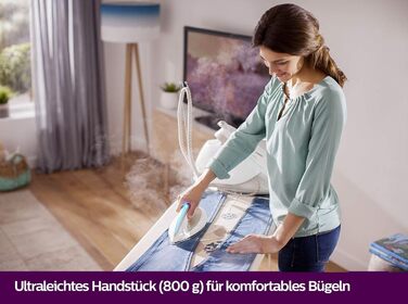 Парогенераторна праска Philips PerfectCare Elite, перевірена та відремонтована, 2400 Вт, оптимальна температура, тиск пари 7,2 бар