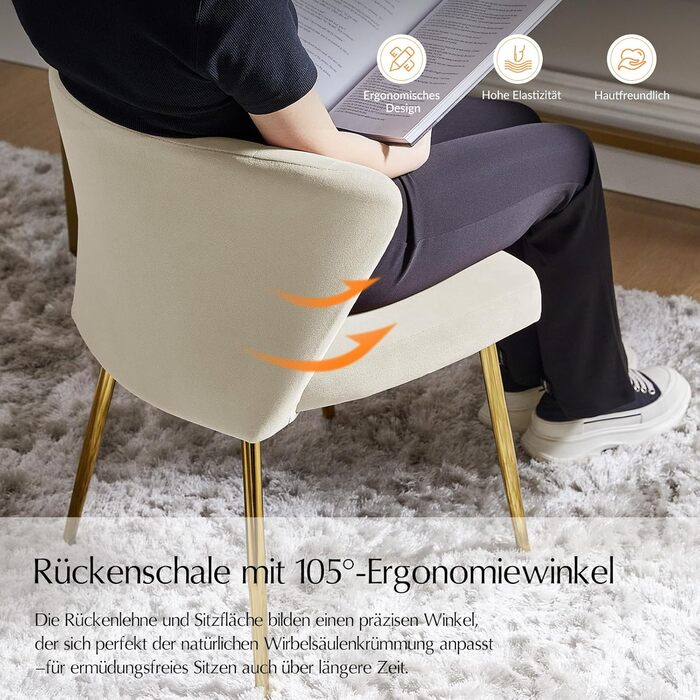 Сучасні обідні стільці, оксамитові кухонні стільці, обідні стільці з металевими ніжками, туалетний стілець для вітальні, бежевий 1 бежевий