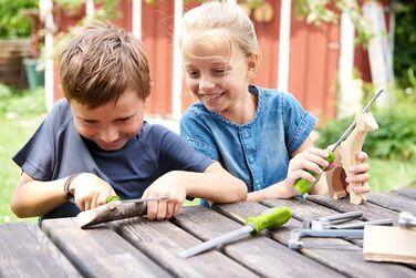 Набір рашпілів по дереву HABA Terra Kids, грубі дитячі рашпілі, один круглий, один напівкруглий і один плоский, дитячі інструменти для набору інструментів Terra Kids