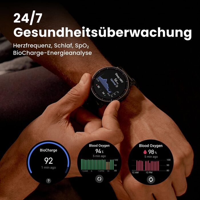 Розумний годинник Amazfit Active Max з 1,5-дюймовим AMOLED-дисплеєм, 25-денним часом автономної роботи, офлайн-картами, NFC, GPS, 4 ГБ пам&39яті, понад 170 спортивними режимами, водонепроникністю 5 атм, відстеженням серцевого ритму та сну для Android та i